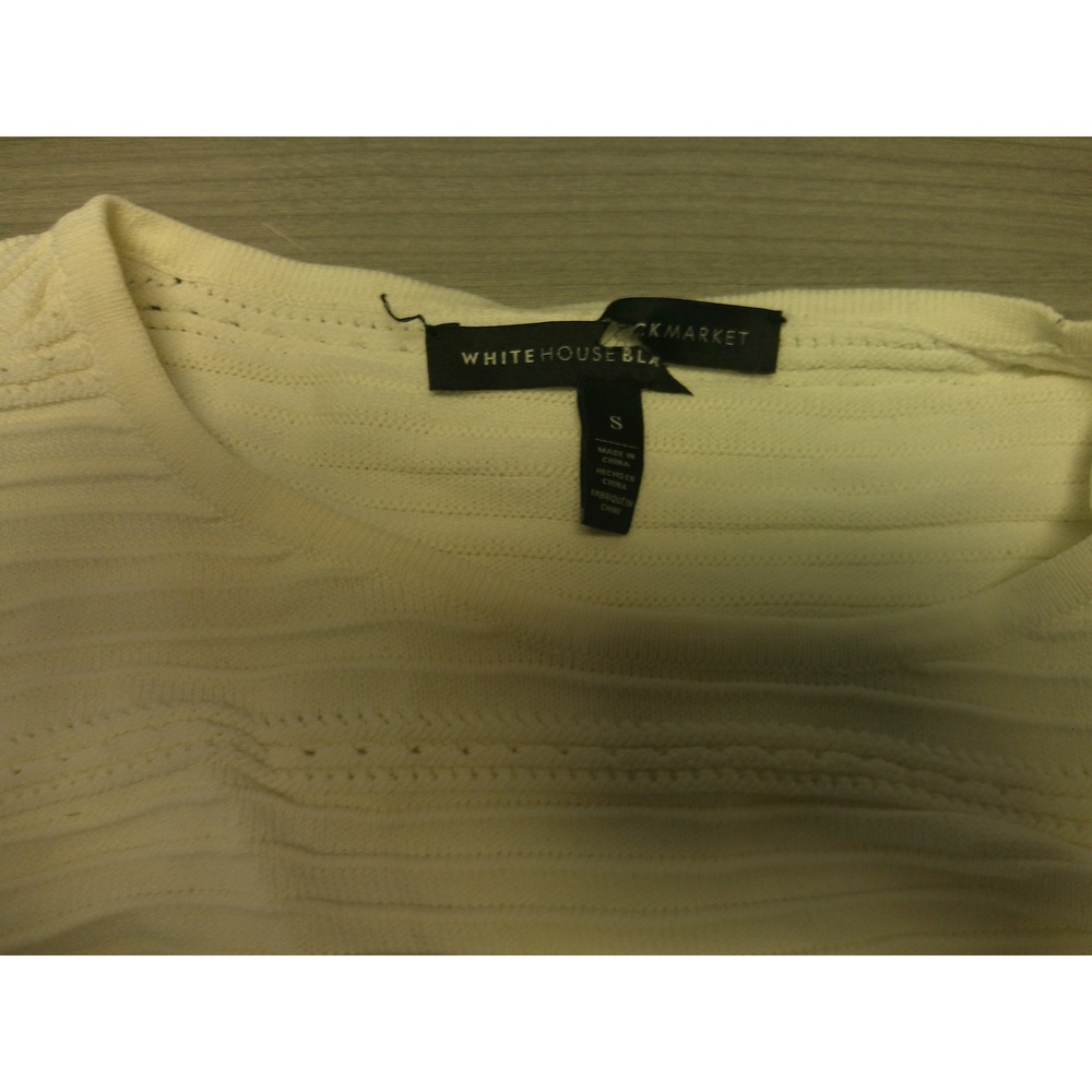 White House Black Market Sweater Womens Small Cream Excellent Bell Sleeve Knit - Picture 2 of 5